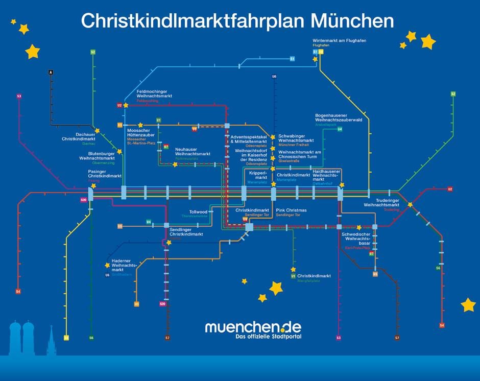 Kort af munich jól markaðir