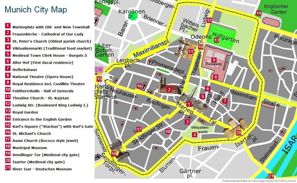 munich kort staðir