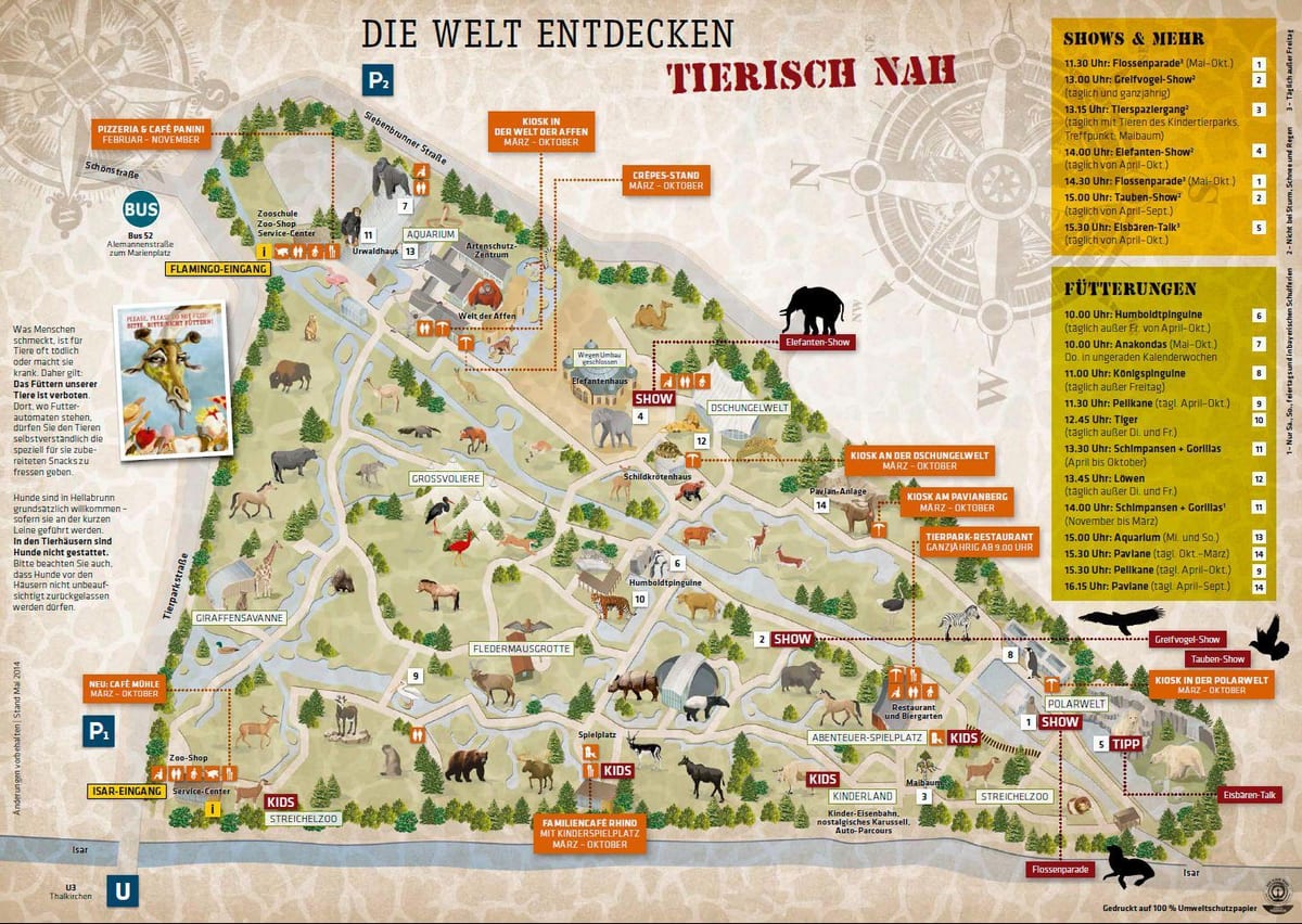 Kort af munich dýragarðinum