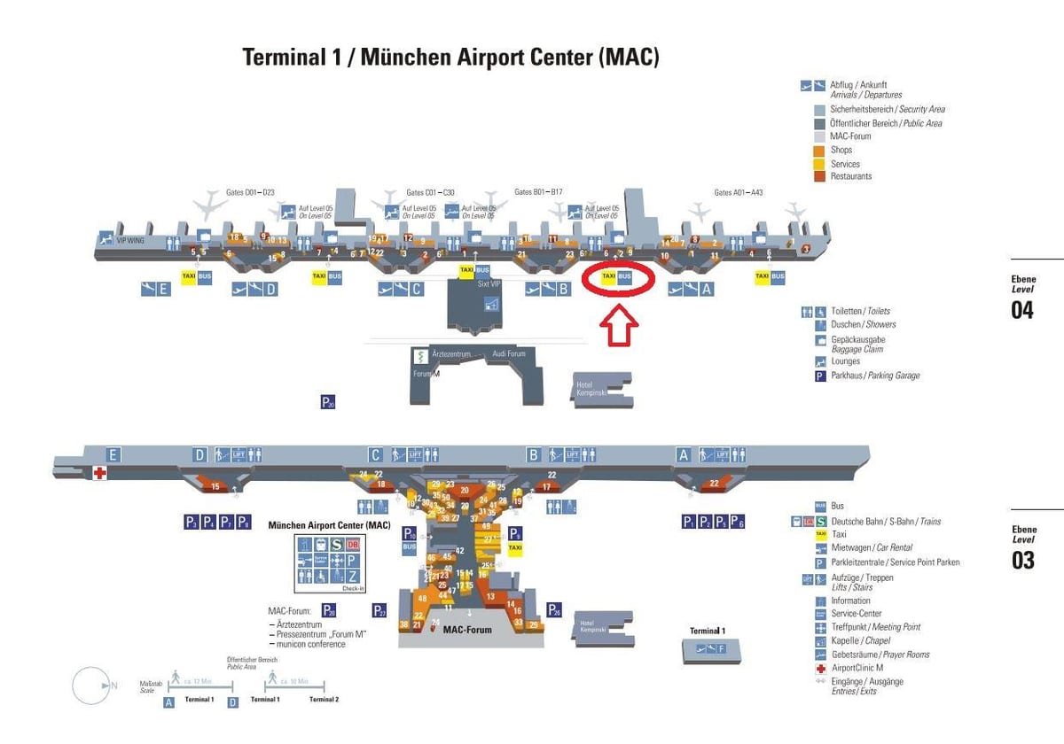 Kort af munich flugstöðina 1