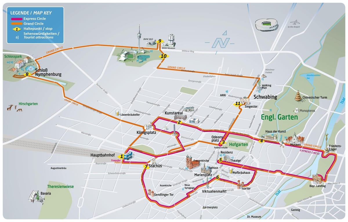 Kort af munich hoppa á hop burt