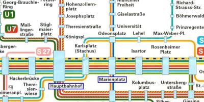 Kort af munich að hluta