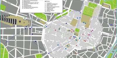 Ferðamaður kort af munich staðir
