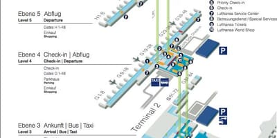 Kort af munich flugvöllur lufthansa