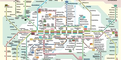 Munich lestarstöðinni kort